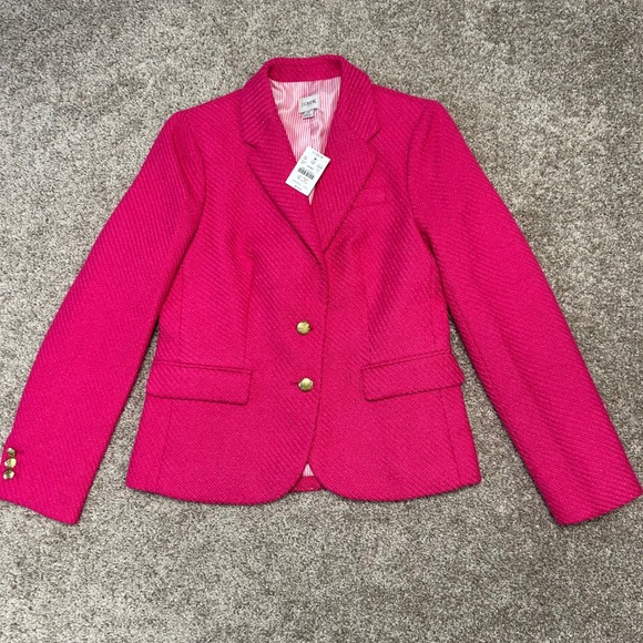NWT J.Crew Tweed Schoolboy Blazer Sweet Fuchsia Women Size 4 Pink BW287 Classic - Picture 8 of 11